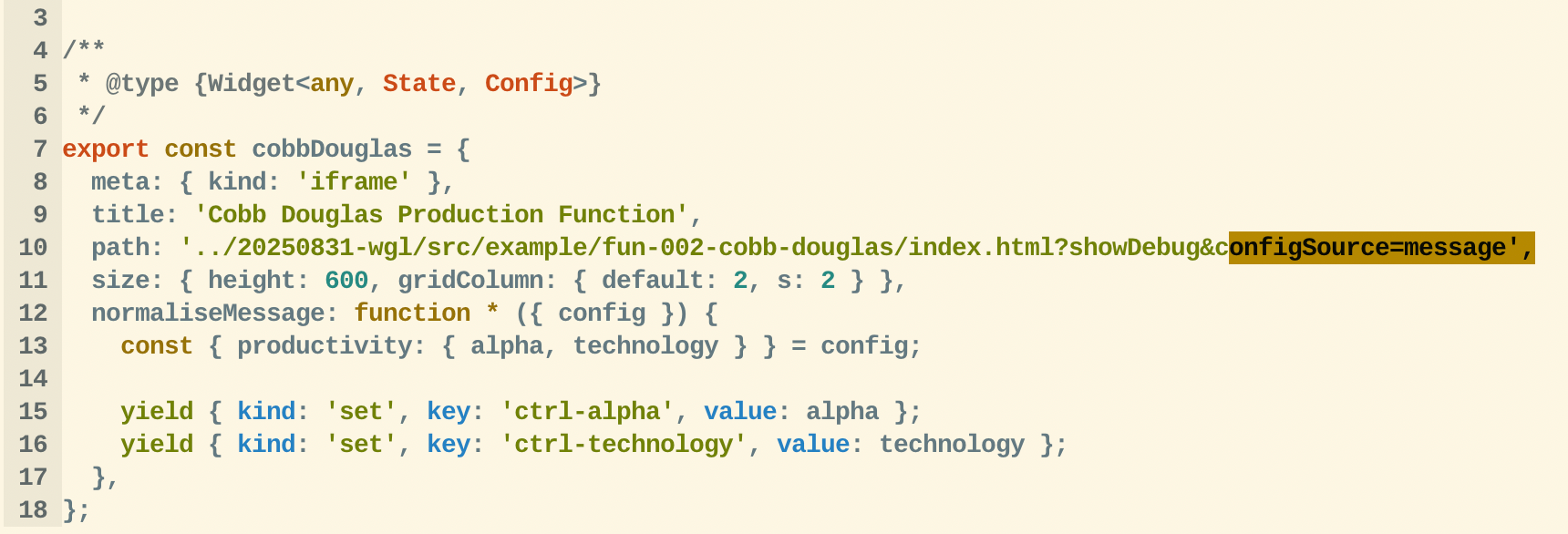 source code showing iframe message normalisation