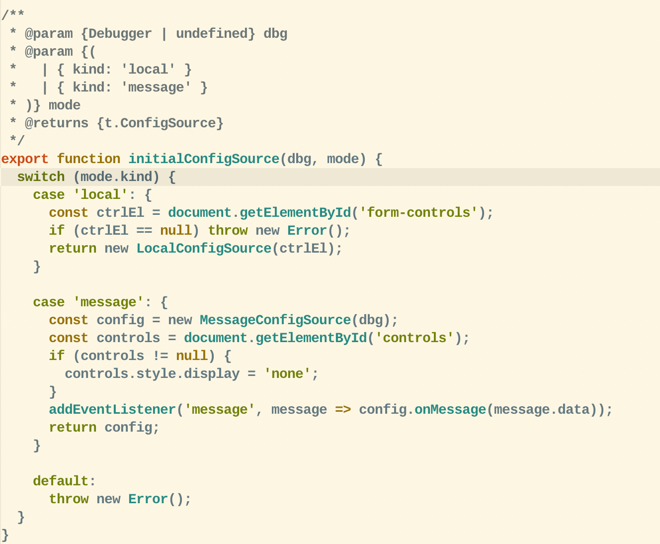 Constructor Function for configuration source